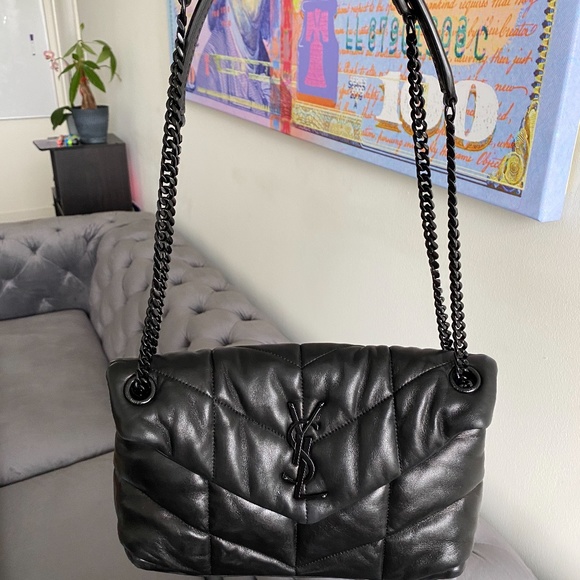 Ysl Loulou Puffer Bag Black 